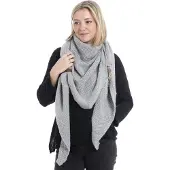 Knit Factory Coco Omslagdoek/Sjaal - Licht Grijs - 190x85 cm