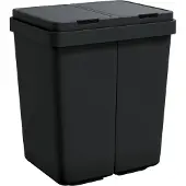 vidaXL Dubbele vuilnisbak 2x25 L antracietkleurig