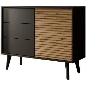 Meubella Dressoir Zwart 104x39x83 cm zwarte pootjes