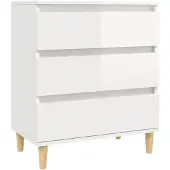 vidaXL Dressoir 60x35x70 cm bewerkt hout hoogglans wit