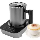 Kitchenbrothers Elektrische Melkopschuimer - Voor Cappuccino en Latte - Handige Melkschuimer - Zwart