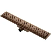Mueller Bronzo douchegoot met flens 100x7cm geborsteld brons koper