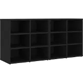 vidaXL Schoenenkasten 2 st 52,5x30x50 cm zwart