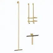 Guido Gusto Douche accessoiresset inclusief vloerwisser - douchewisser en doucherek mat goud