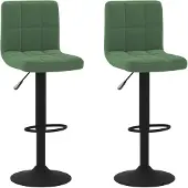 vidaXL Barkrukken, 2 stuks, donkergroen, fluweel