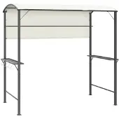 vidaXL Prieel met dak 220x110x200 cm crèmekleurig