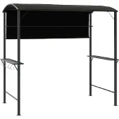 vidaXL - Prieel - met - dak - 220x110x200 - cm - antracietkleurig