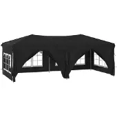 vidaXL Partytent inklapbaar met zijwanden 3x6 m zwart
