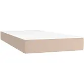 vidaXL Pocketveringmatras medium 90x190x20 cm kunstleer cappuccinokleurig