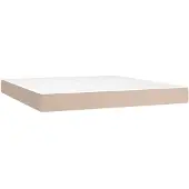 vidaXL Pocketveringmatras medium 180x200x20 cm kunstleer cappuccinokleurig