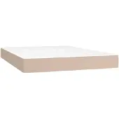 vidaXL Pocketveringmatras medium 140x200x20 cm kunstleer cappuccinokleurig
