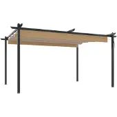 vidaXL Paviljoen met uitschuifbaar dak, 4x3 meter, taupekleurig