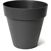 Mega Collections Plantenpot/bloempot - kunststof - zwart - D34 x H33 cm - Plantenpotten