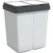 vidaXL Vuilnisbak dubbel 2x25 L wit