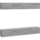 vidaXL Tv-wandmeubels 4 st 100x30x30 cm grijs sonoma eikenkleurig