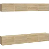 vidaXL Tv-wandmeubels 4 st 100x30x30 cm sonoma eikenkleurig