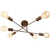 QAZQA Slimme plafondlamp donkerbrons 6-lichts incl. 6 Wifi G95 - Sydney