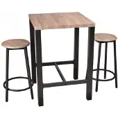 Urban Living - Hoge Bartafel met 2 ronde Krukken
