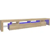 vidaXL Tv-meubel met LED-verlichting 260x36,5x40cm sonoma eikenkleurig
