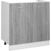 vidaXL Gootsteenkast Lyon 80x46x81,5cm bewerkt hout grijs sonoma eiken