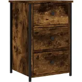 vidaXL Nachtkastje 40x36x60 cm bewerkt hout gerookt eikenkleurig