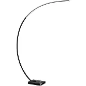 LINDBY Booglamp - vloerlamp Kendra, dimbaar, zwart, Woon-/ Eetkamer, metaal, Modern, booglamp