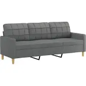 vidaXL Driezitsbank 180 cm stof donkergrijs