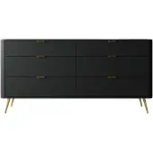 NADUVI Collection Dressoir Olivia | NADUVI Collection spaanplaat zwart 172x84x38 cm dressoirs | NADUVI