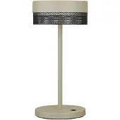 HELL LED tafellamp Mesh oplaadbare batterij, hoogte 30cm zand/zwart Mesh, dimbaar, crème / amber, Woon-/ Eetkamer, Aluminium, Modern