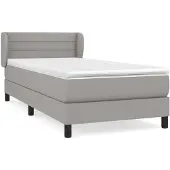 vidaXL Boxspring met matras stof lichtgrijs 80x200 cm