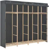 vidaXL Kledingkast 200x40x170 cm stof grijs