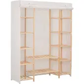 vidaXL Kledingkast 135x40x170 cm stof wit