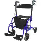 Mobiclinic Picasso Rollator - Inklapbaar - Aluminium - Rem op handgrepen - Zitting en rugleuning - 4 wielen