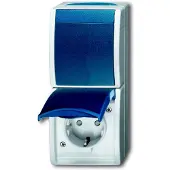 Busch-Jaeger Combischakelaar Contactdoos IP44 Oceaan - 2CKA001684A0330