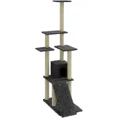 vidaXL Kattenmeubel met sisal krabpalen 155 cm donkergrijs