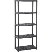 vidaXL Opbergrek 5-laags 71x38x170 cm kunststof zwart