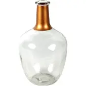 Countryfield Bloemenvaas Firm Big Bottle - helder transparant/koper - glas - D15 x H25 cm - Vazen
