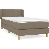 vidaXL Boxspring met matras stof taupe 100x200 cm