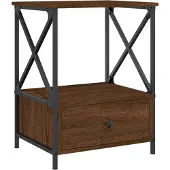 vidaXL Nachtkastje 50x41x65 cm bewerkt hout bruin eikenkleur
