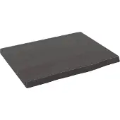 vidaXL Wastafelblad 40x30x2 cm behandeld massief hout donkerbruin