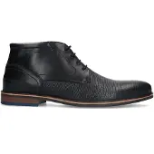 Manfield Zwarte leren veterboots | Maat 44