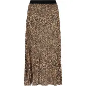 Esqualo Skirt Plisse Untamed Spirit Print Maat: 36 | Midi Rokken Outlet | Dames | Zwart