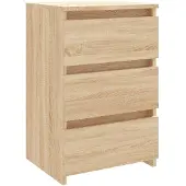 vidaXL Nachtkastje 40x35x62,5 cm bewerkt hout sonoma eikenkleurig