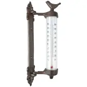 Super Merchant Wandthermometer Vogel Bruin Bruin Metaal