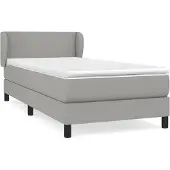vidaXL Boxspringbed met matras, lichtgrijs, 80x200 cm, gestoffeerd