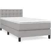 vidaXL Boxspring met matras stof lichtgrijs 80x200 cm