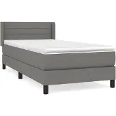 vidaXL Boxspring met matras stof donkergrijs 80x200 cm