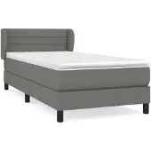 vidaXL Boxspring met matras stof donkergrijs 90x190 cm
