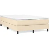 vidaXL Boxspring bed 120x200 cm stof crèmekleurig