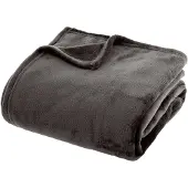 Atmosphera Plaid/bank deken - donkergrijs - polyester - 180 x 230 cm - Plaids